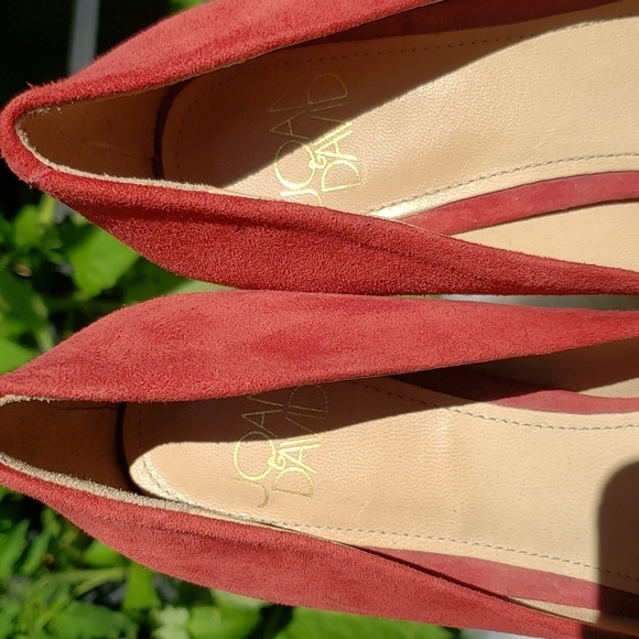 Joan & David red suede pumps with bow - Picture 3 of 7
